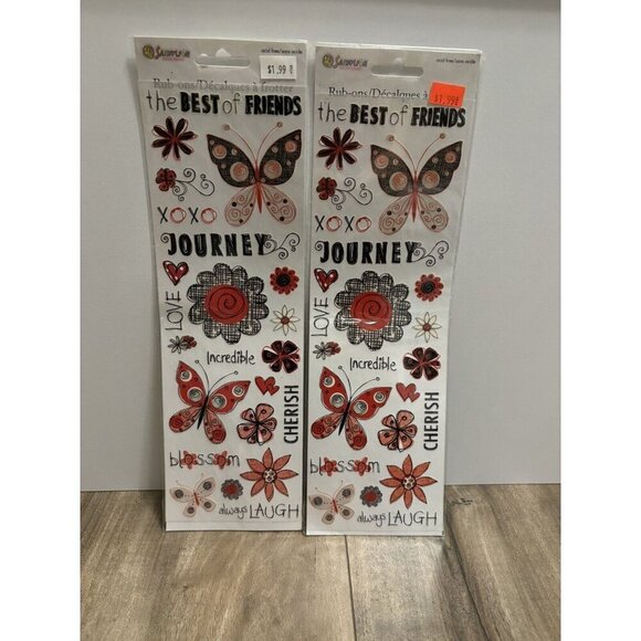 Sandylion Rub On Transfers The Best Of Friends - Lot Of 2 - Picture 1 of 7